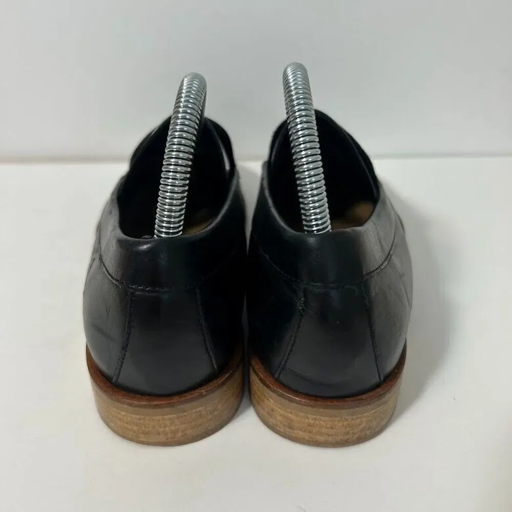 Everlane Black Leather Loafers with Natural Wood Heel - Picture 6 of 10